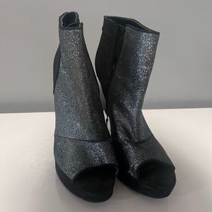 Black and Shimmery Bootie